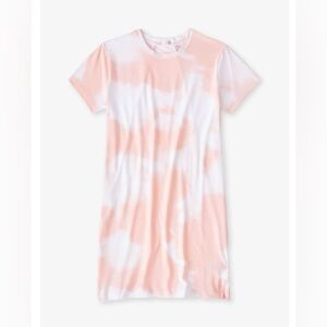 Tasc All Day T-Shirt Dress Tie-Dye Mini Dress Pink White Cloud Organic Cotton M